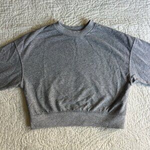 Pull&Bear Womens Top Gray Cropped Crewneck Sweater Solid Size XS